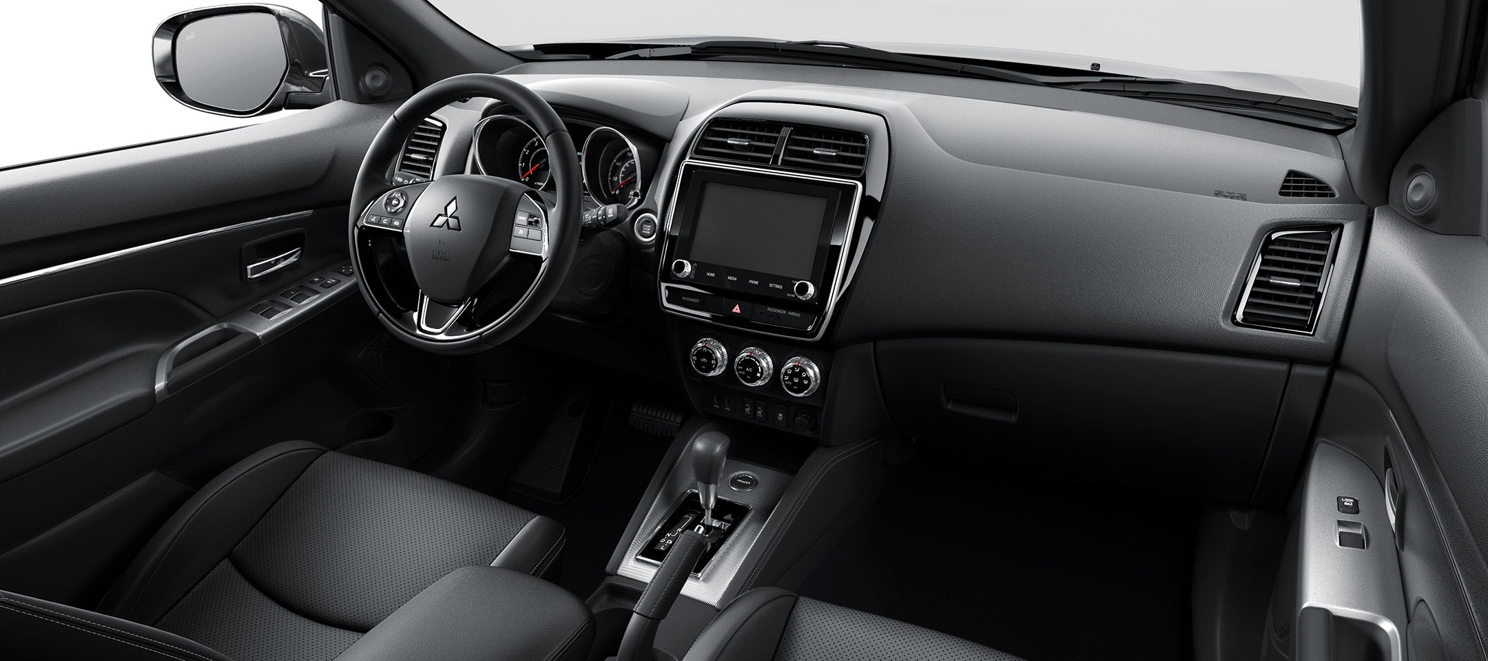 Angled view of the 2024 Mitsubishi Outlander Sport SUV interior