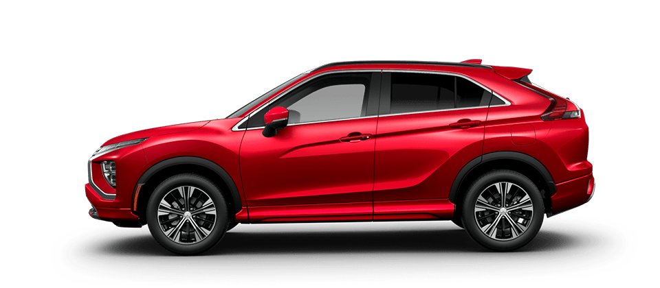 A red 2022 Mitsubishi Eclipse Cross compact SUV