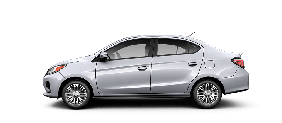 A white 2022 Mitsubishi Mirage G4 sedan