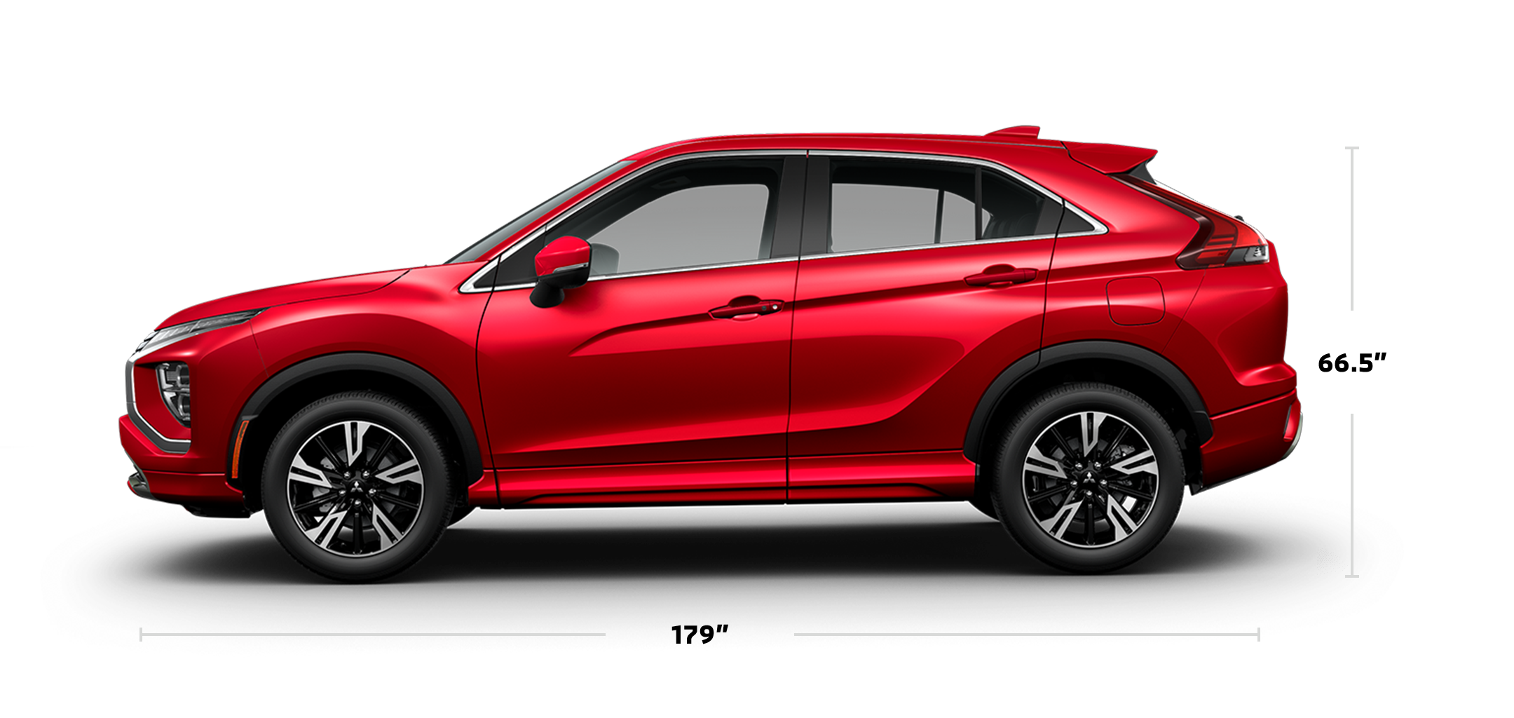 Length and height dimensions of the 2023 / 2024 Mitsubishi Eclipse Cross SUV