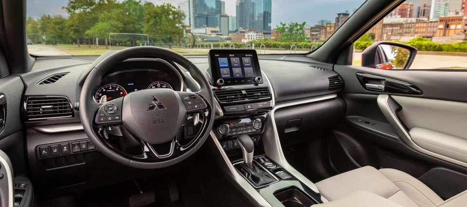 The interior of a 2023 / 2024 Mitsubishi Eclipse Cross Compact SUV