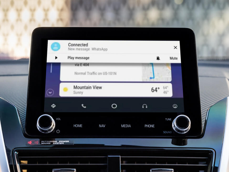 Android Auto display in the 2023 / 2024 Mitsubishi Eclipse Cross Compact SUV