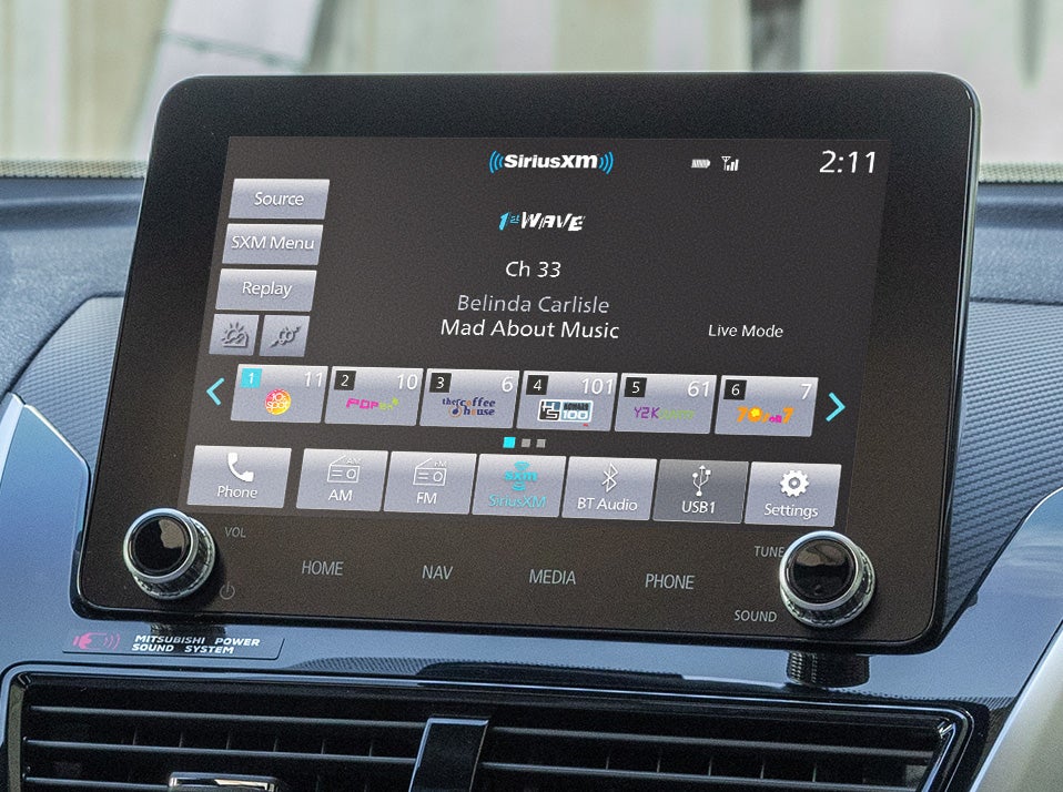 Display showing Sirius Xm in 2023 / 2024 Mitsubishi Eclipse Cross Compact SUV