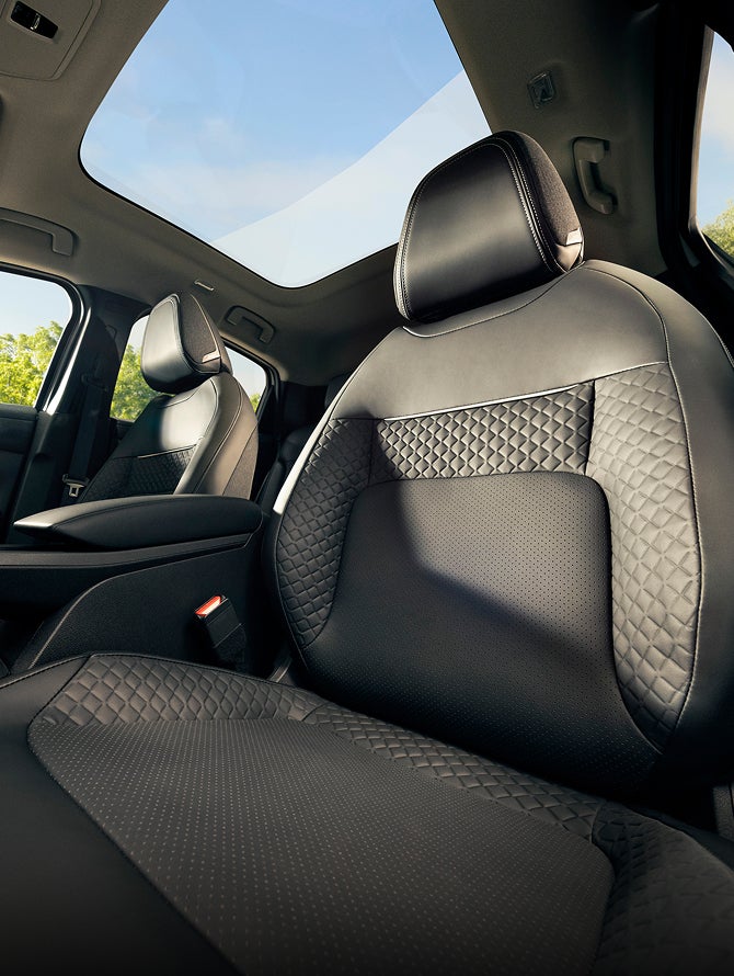 Wide interior view of the 2027 Mitsubishi Eclipse Sportback EV glass roof.