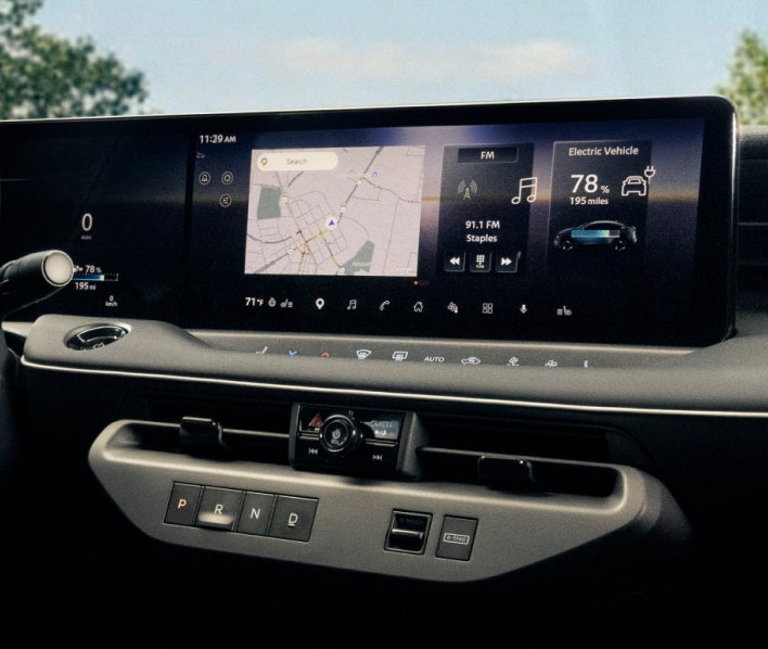 Dashboard and front cabin of the 2027 Mitsubishi Eclipse Sportback EV, a compact electric SUV.