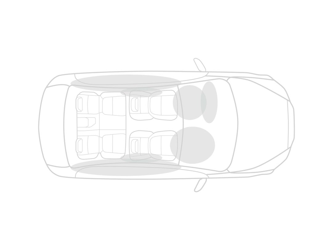 Animated demonstration of airbags in the 2022 & 2023 Mitsubishi Mirage