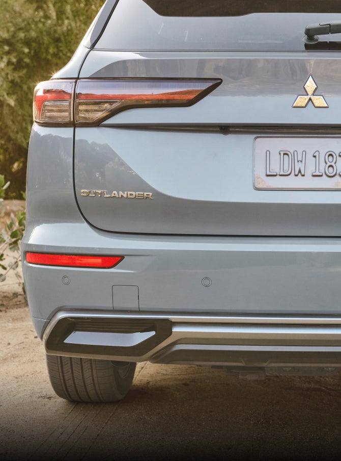 Close up on the revised rear lower trim on the 2026 Mitsubishi Outlander PHEV SUV