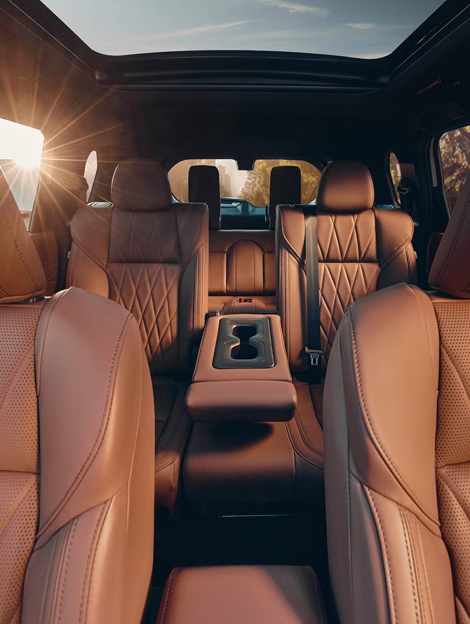 View of the 3 row seven passenger seating in the 2026 Mitsubishi Outlander PHEV SUV