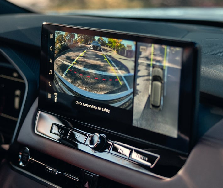 Close up on the display for the Multi-View camera system in the 2026 Mitsubishi Outlander PHEV SUV