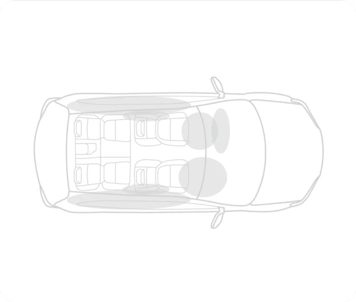 Graphic displaying the 7 airbag system in the 2027 Mitsubishi Outlander Sport