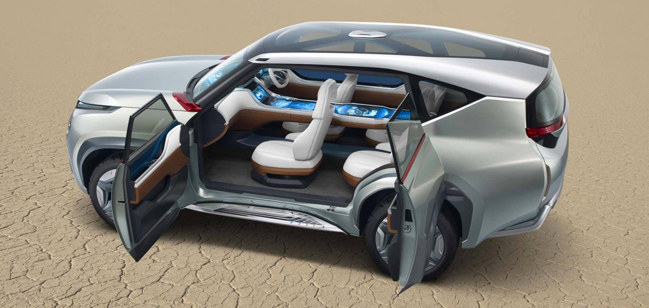 The Mitsubishi Concept GC-PHEV parked in the desert.